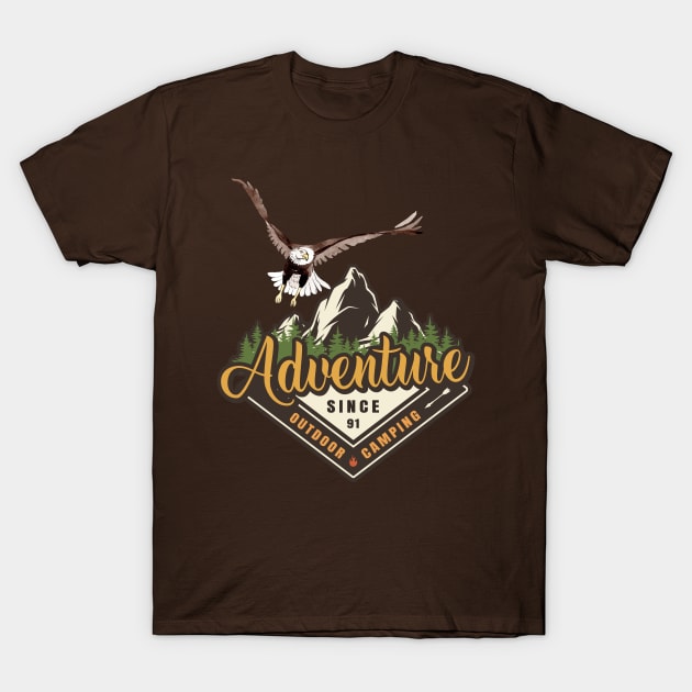 Adventure Eagle Hiking Mountains T-Shirt by letnothingstopyou